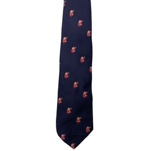 Embroidered Santa Navy Cape Cod Necktie